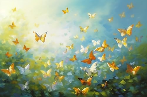 EHPAVLT Canvas Wall Art Print - Vintage Butterfly Poster - Beautiful Big Butterfly - Great for Bedroom, Living Room, Bathroom, Kitchen Decor - Easy to Hang