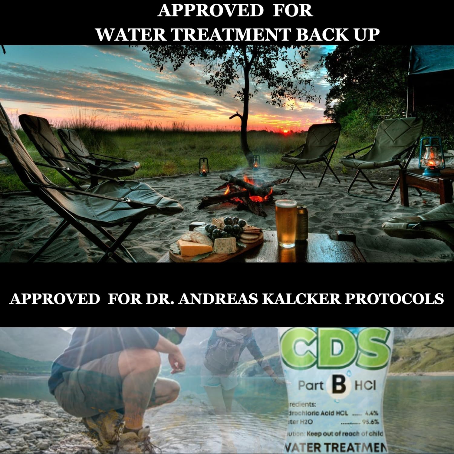 CDS Set Chlorine Dioxide Water Treatment 8 oz Kit with Accu-Drop Lids by CDS M316