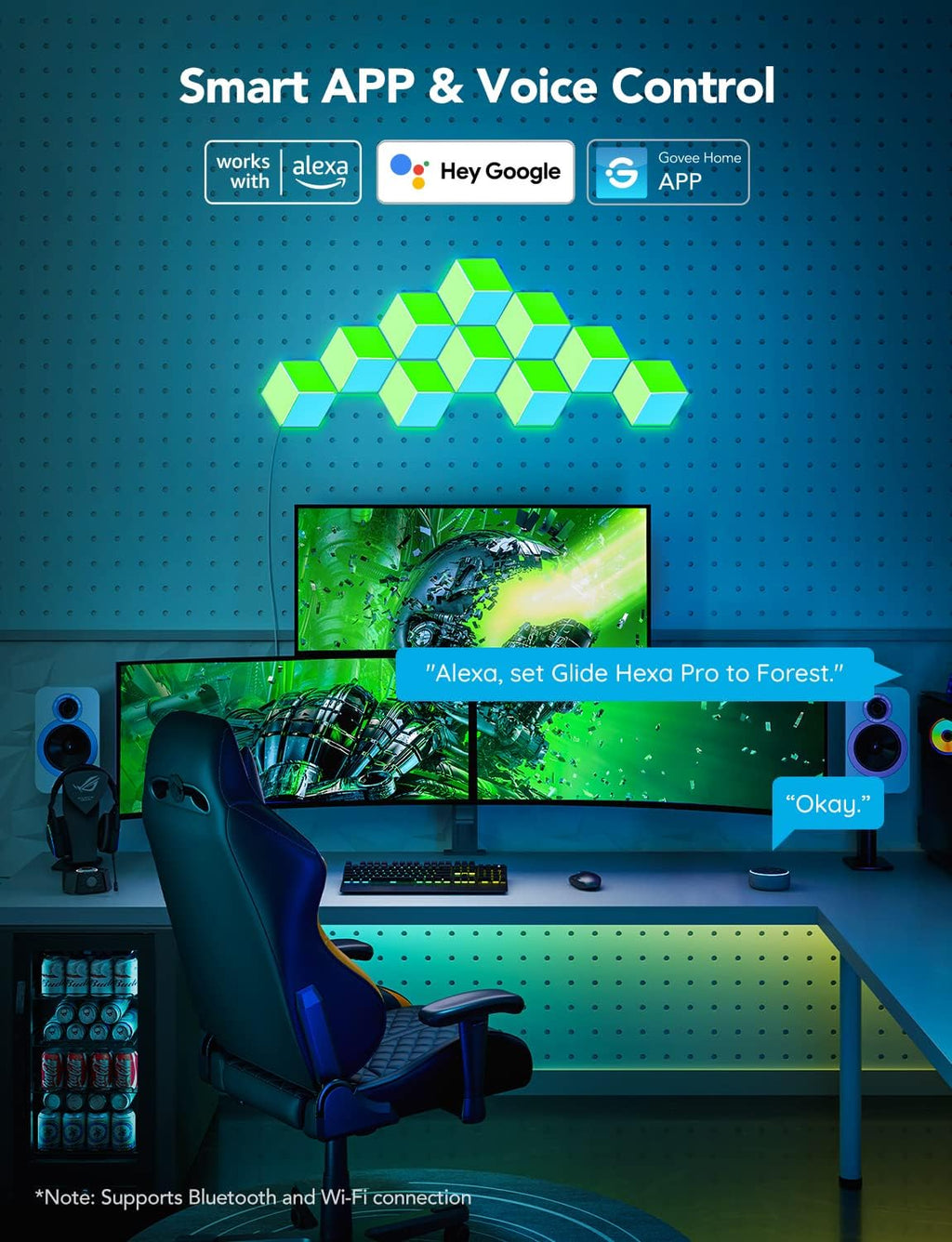 Govee Glide Hexa Pro Light Panels, RGBIC 3D Hexagon Wall Lights, 10 Pack R319