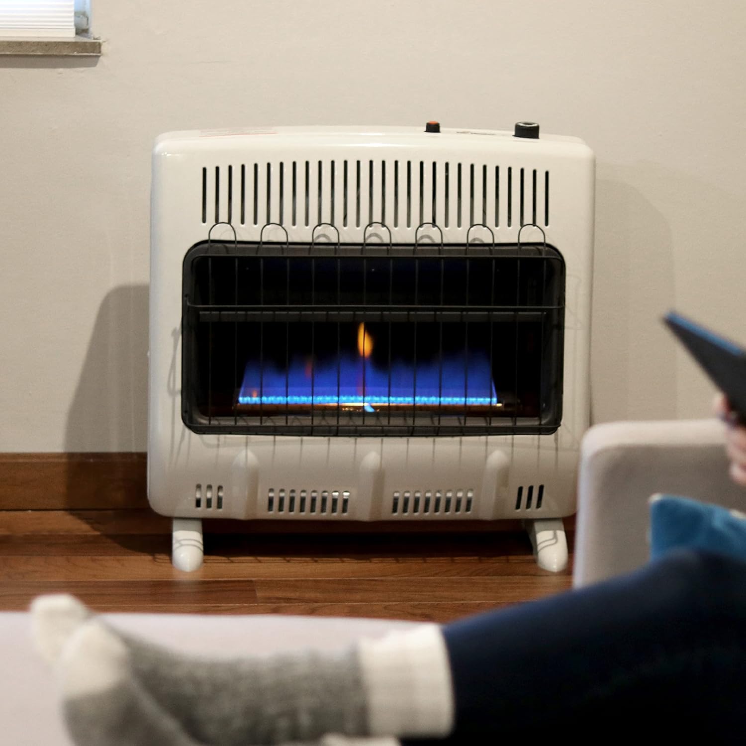 Mr. Heater 30,000 BTU Vent Free Blue Flame Natural Gas Heater, White U804737