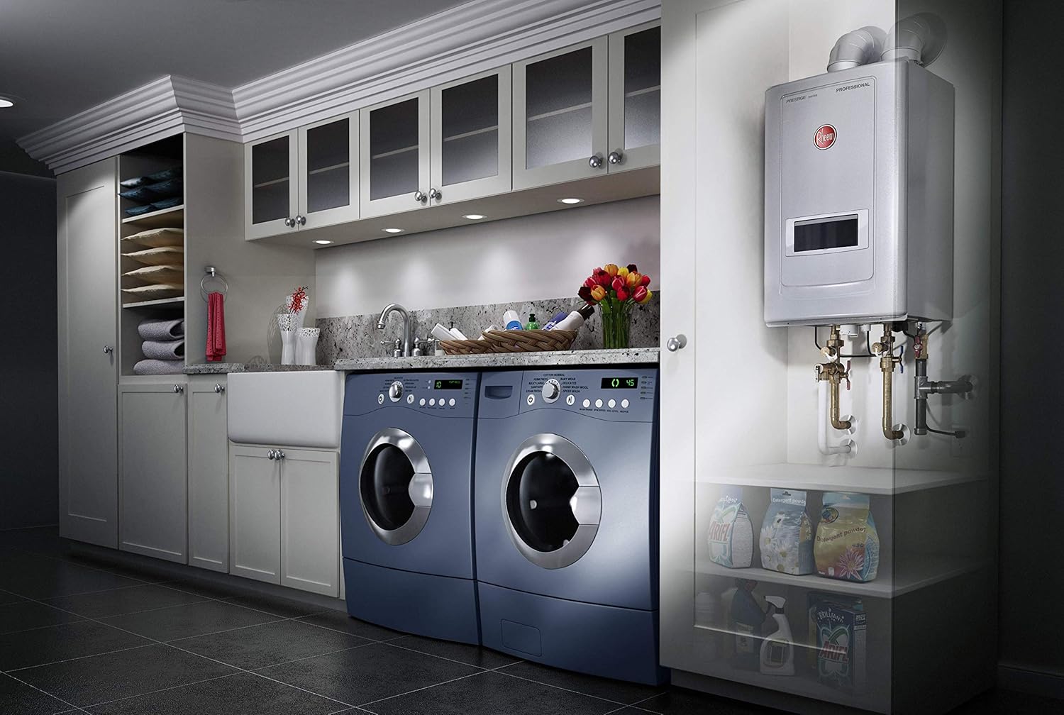 Rheem Prestige Condensing Tankless Natural Gas Water Heater with Recirculation, 11.0 GPM I597