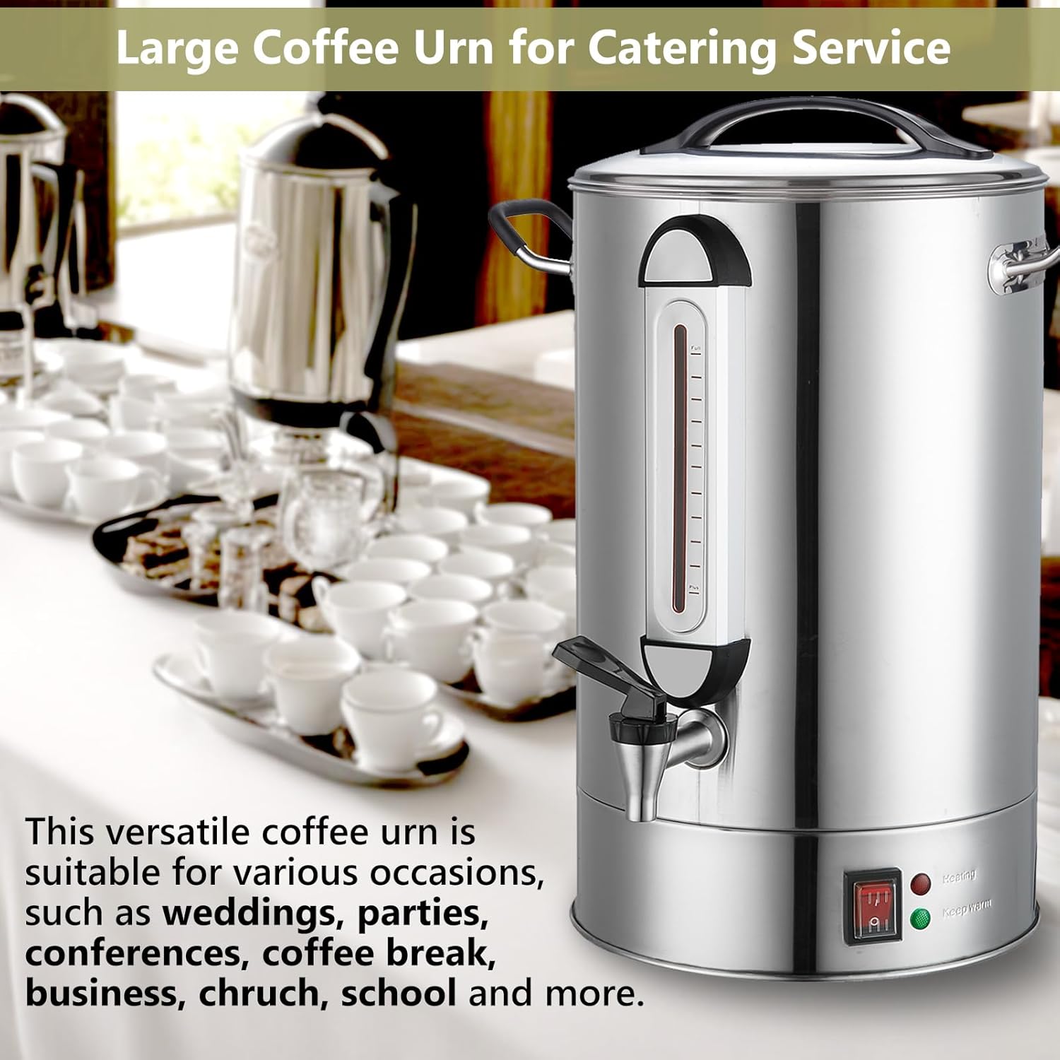Commercial Coffee Urn 24L 160 Cup Stainless Steel U26582