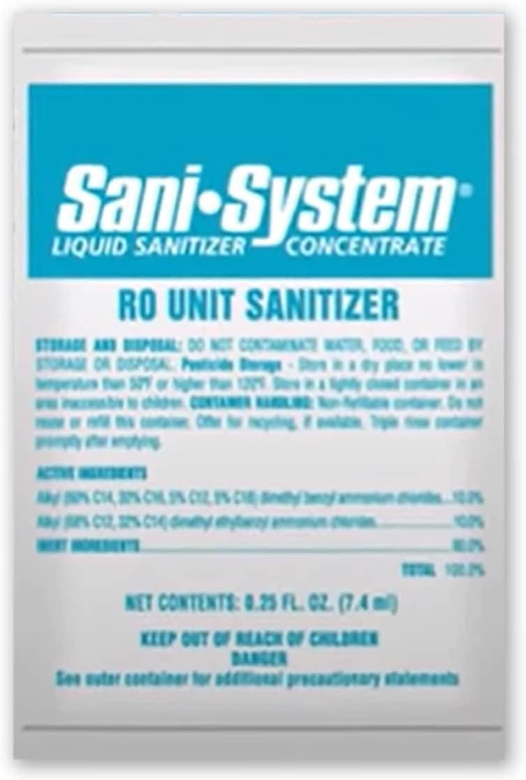Sani System SS24N Liquid Cleaner Concentrate 0.25 Ounce Packet for RO Reverse Osmosis Systems, Coolers, Water Softeners