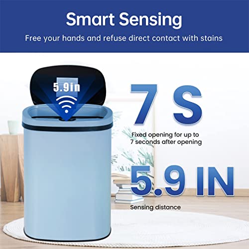 13 Gallon Automatic Kitchen Trash Can with Lid, Stainless Steel X308980