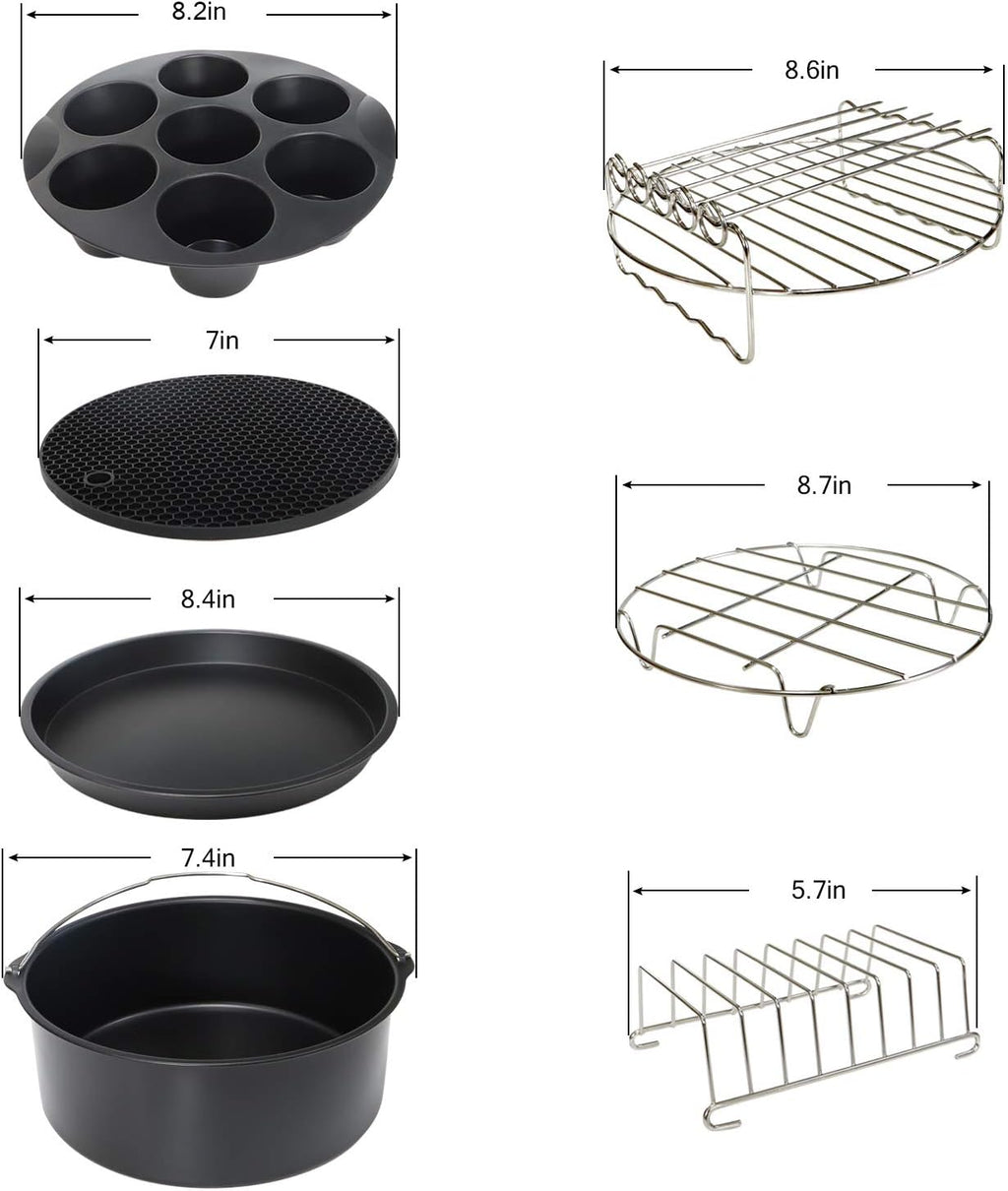 9 Inch XL Air Fryer Accessories 8Pcs for Phillips Cozyna Secura G51170