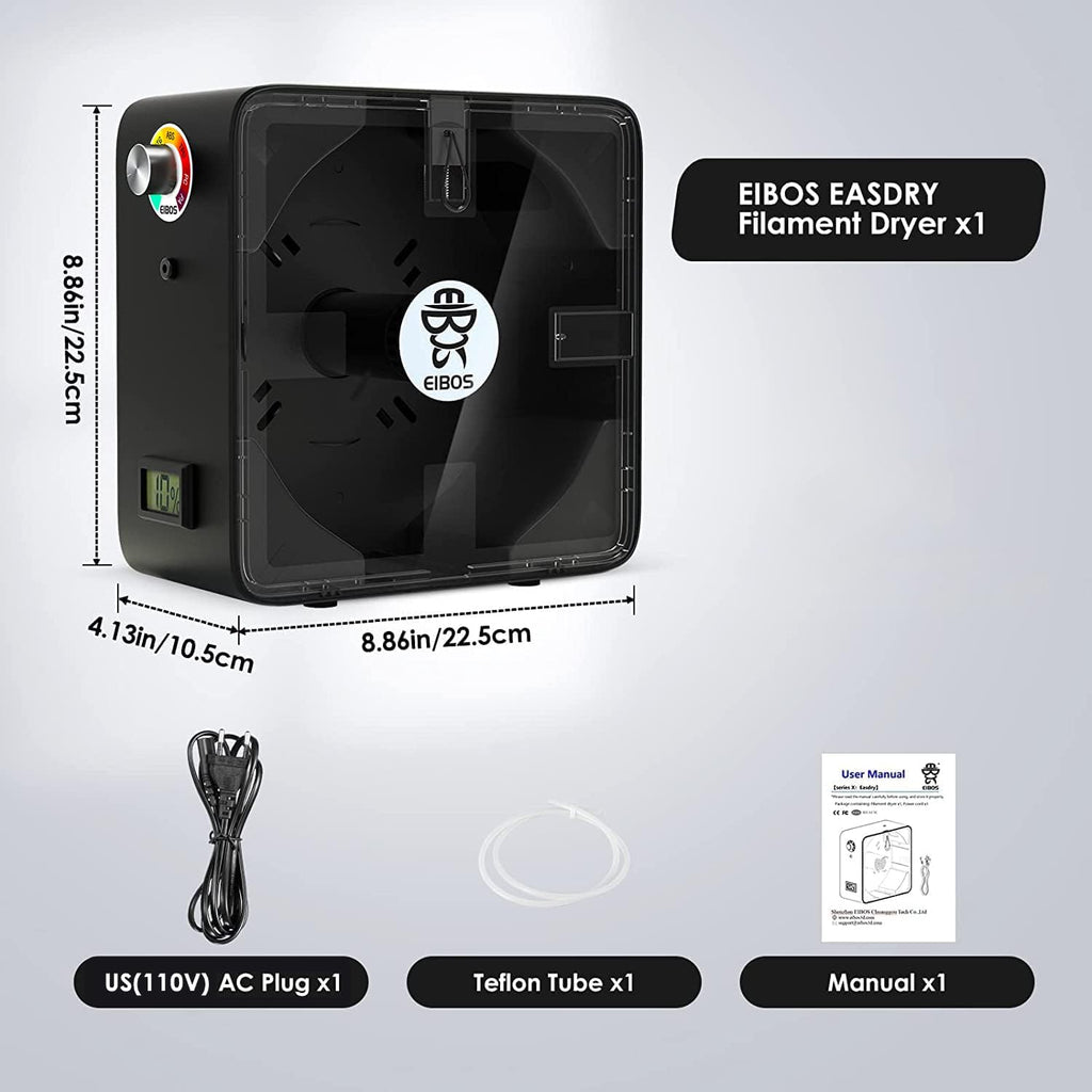 EIBOS 3D Printer Filament Dryer Easdry with Fan, Adjustable Temperature & Humidity Control I658