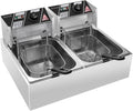 Commercial Deep Fryer with Basket, 12 Liter Adjustable Temperature Fryer 3400W