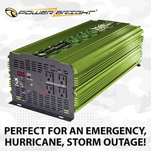 Power Bright Power Inverter with Battery Cables and Clamps U8003