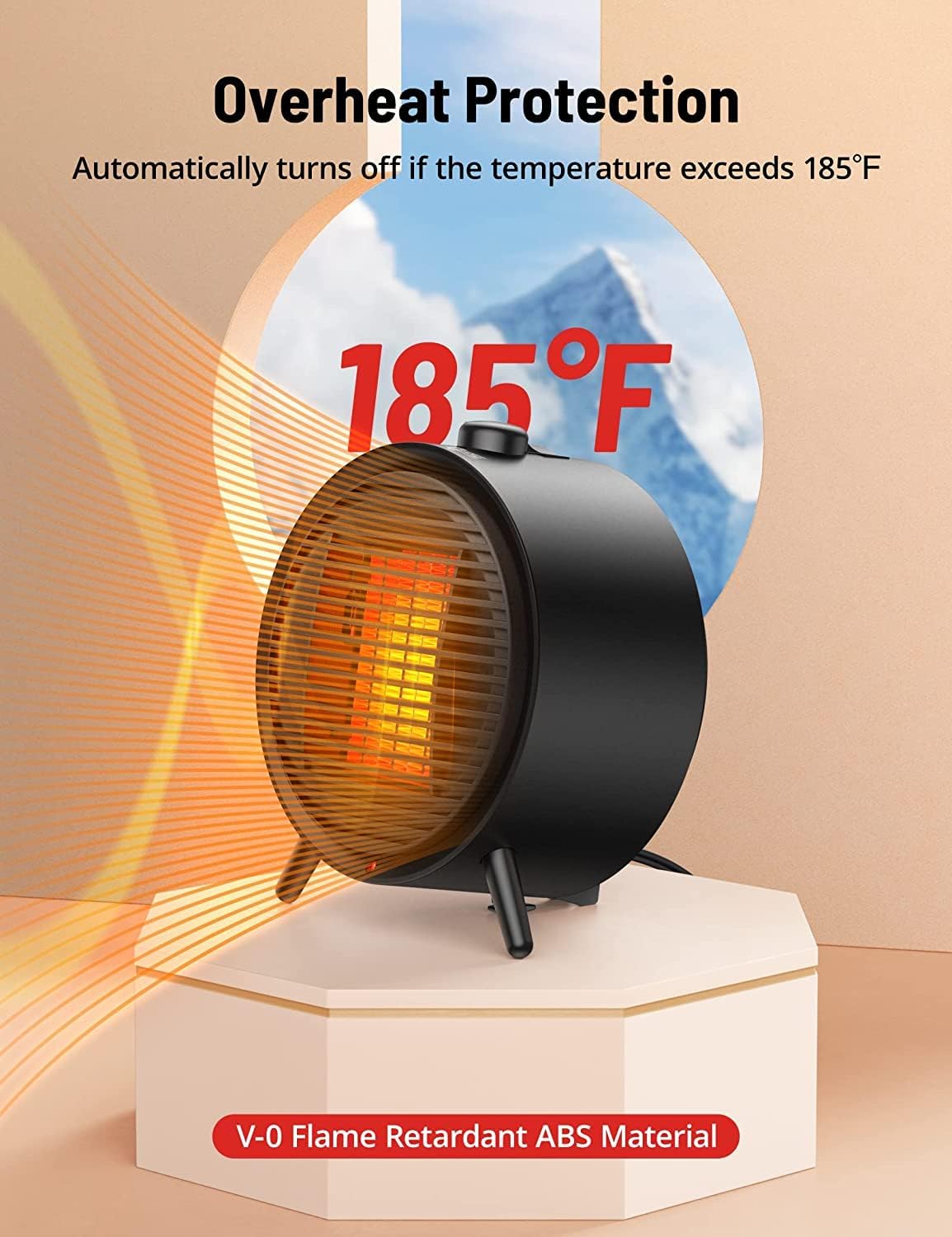 Space Heater 1500W PTC Ceramic Portable Heater with Thermostat T88481