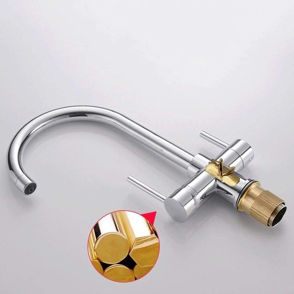 3-Way Kitchen Sink Mixer Tap with Dual Lever and 360° Rotation Q5751