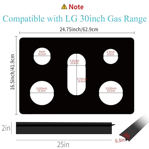 Stove Cover for LG Gas Stove Top Protector with 2 Gap Covers Y902034