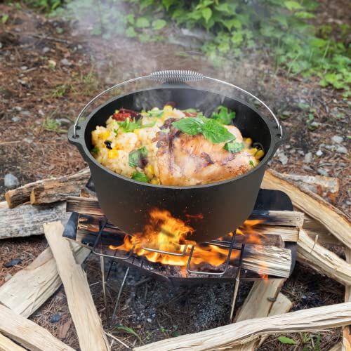 Cast Iron Dutch Oven with Lid Lifter Handle and Dual Function Lid Griddle A392