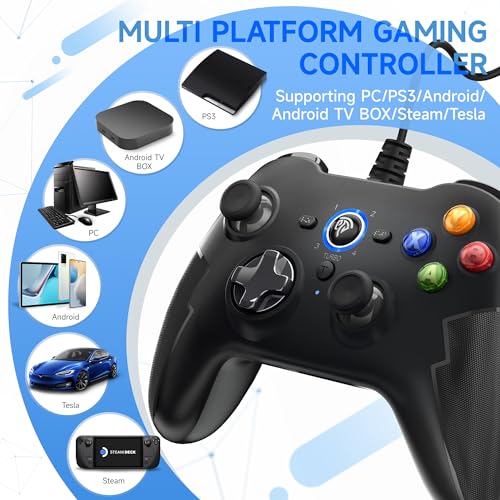EasySMX Wired Gaming Controller for PC, PS3, Android TV Box, Tesla T419