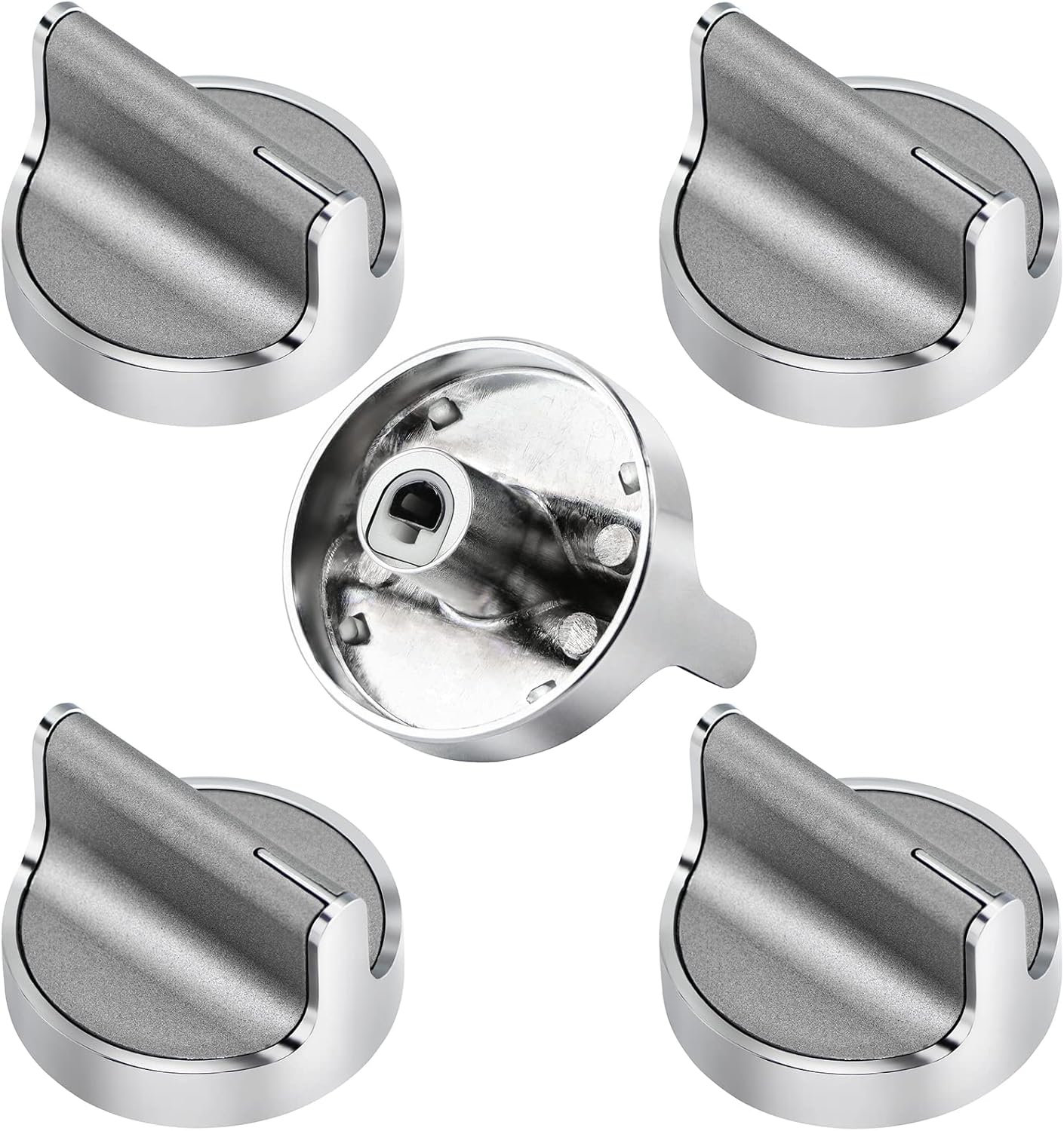 Upgraded Stove Knobs W10594481 Replacements for Whirlpool Gas Stove Range Knob WCG97US0DS00 WCG97US6DS00, Replace WPW10594481 AP6023301 Cooktop Knobs, 5 Pack Gas Range Knob