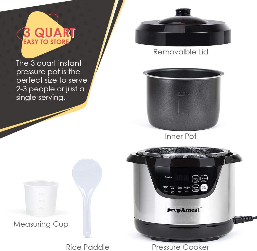 3 Quart 8-in-1 Programmable Electric Pressure Cooker U79872