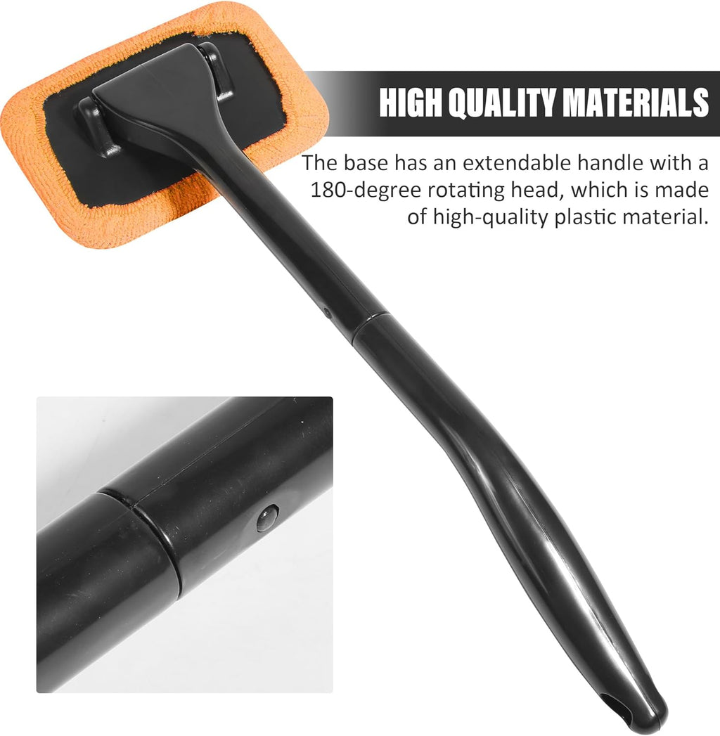 Windshield Cleaning Tool with Extendable Handle and Microfiber Cloth T290