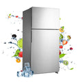 Smad Top Freezer Refrigerator with Reviseble Door Adjustable Temperature Upright Freezer for Home Garage Dorm Kitchen Stainless Steel