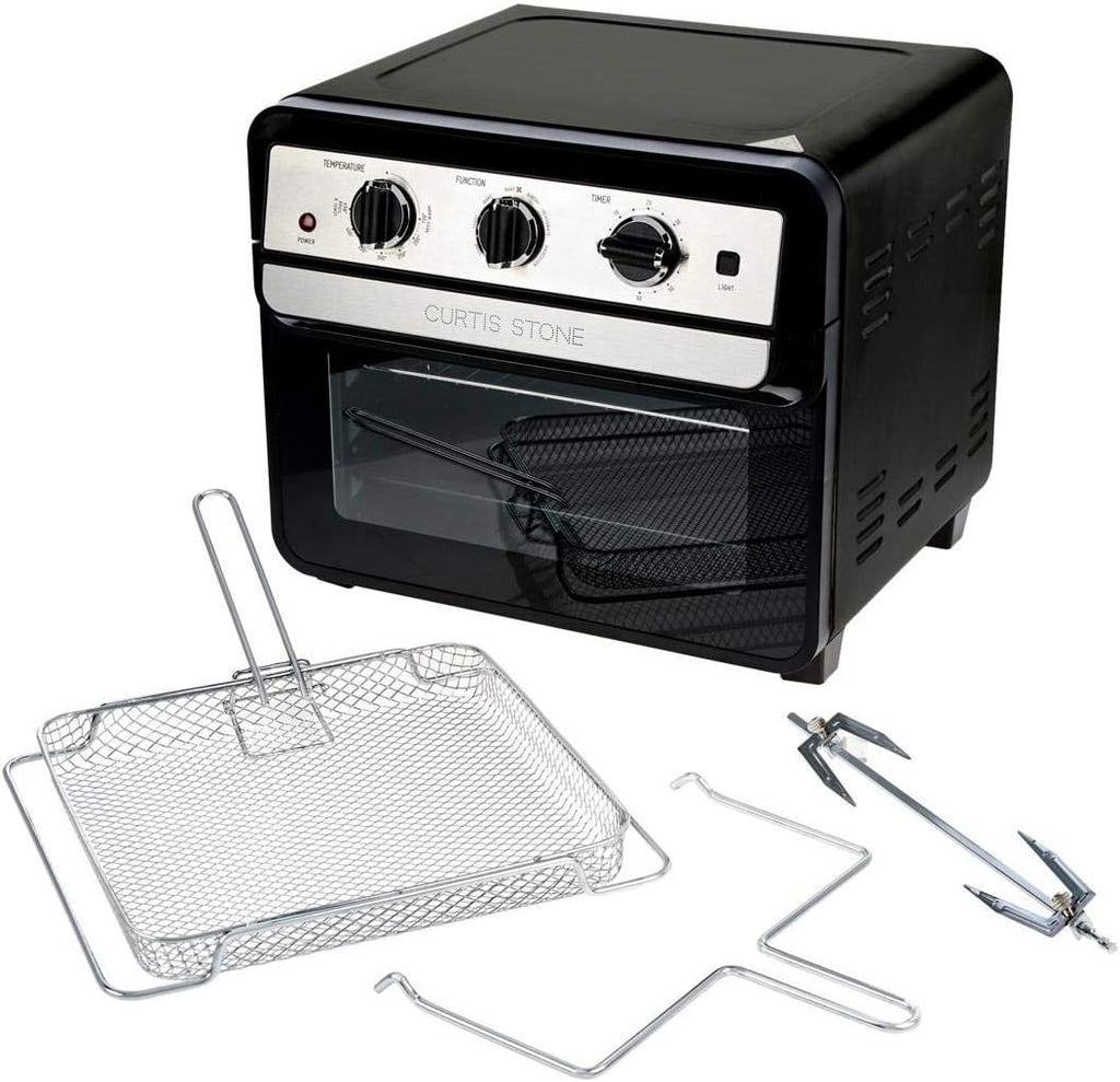 Curtis Stone Dura-Electric 1700-Watt 22L Air Fryer Oven w/Rotisserie Model 698-469 (Black) (Renewed)