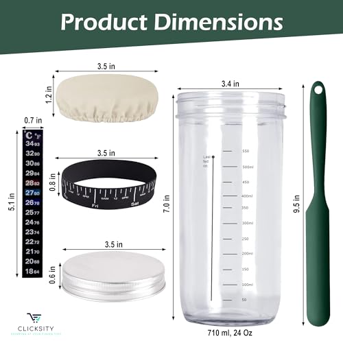 Sourdough Bread Maker Starter Kit with Thermometer and Elastic Feeding Band S3231