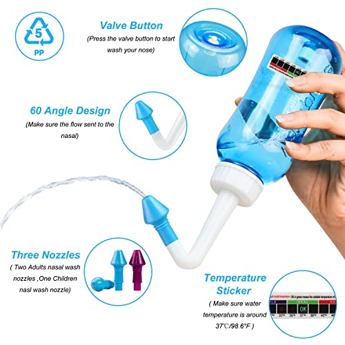 MAOEVER Neti Pot Sinus Rinse Bottle Nasal Irrigation for Adult T20225