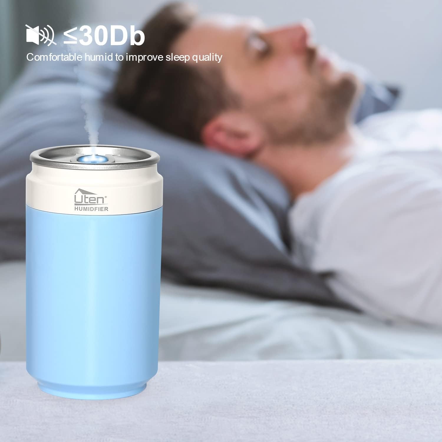 Portable USB Humidifier for Bedroom, Home, Office, Car, 2 Mist Modes, Night Light U564