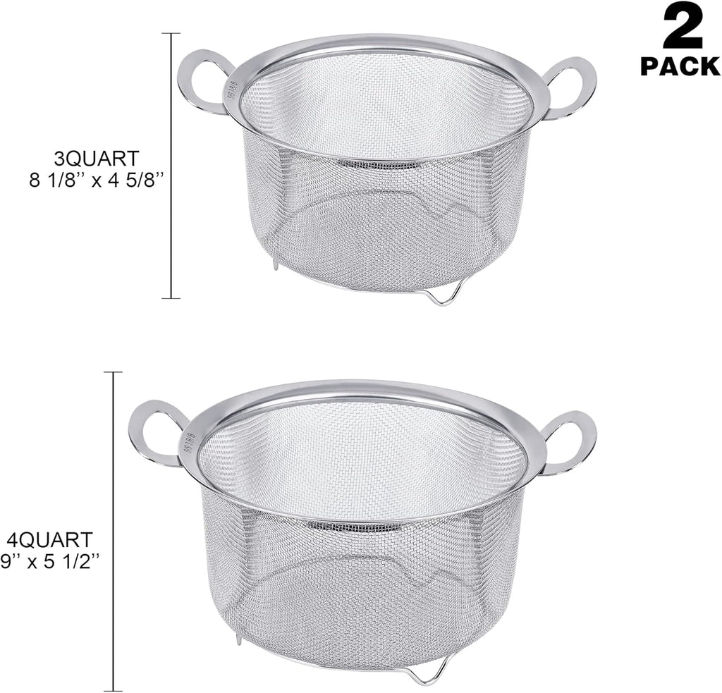 18/8 Stainless Steel Colander 2 Pack with Handles, Fine Mesh Strainer for Pasta and Vegetables X53096