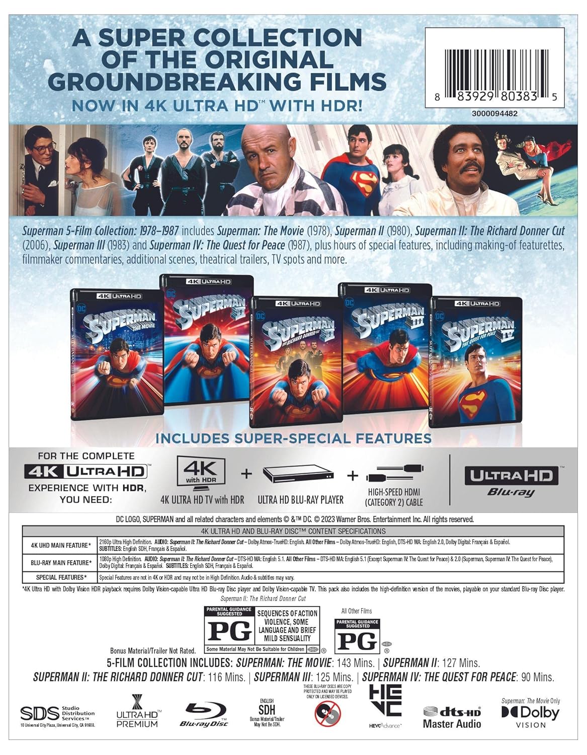 Superman 5-Film Collection 4K Ultra HD + Blu-ray + Digital N131