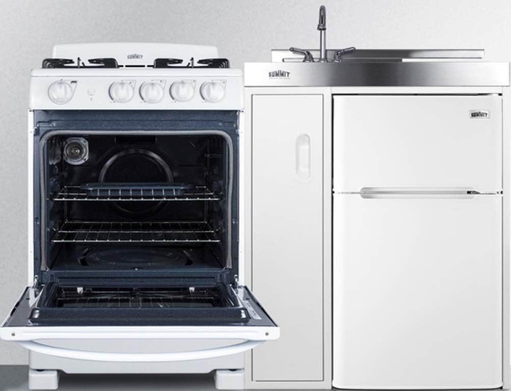 Summit Appliance ACK54GASW 54" All-in-One Kitchenette with Gas Range and Refrigerator R882059
