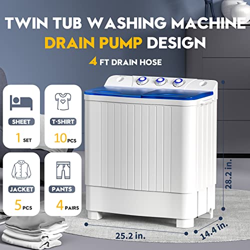 VCJ Portable Twin Tub Washing Machine with Spinner for Apartments, RVs and Dorms Q628