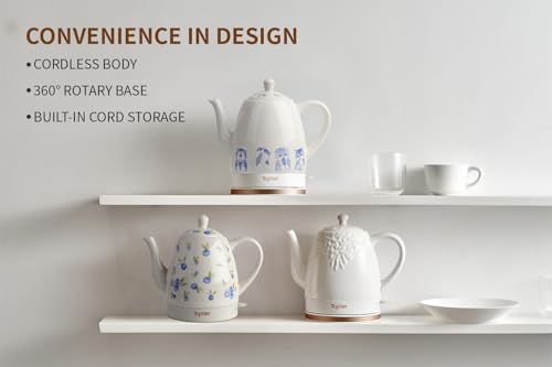 Toptier Electric Ceramic Tea Kettle 1L with Auto Shut Off R59414