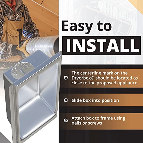 Recessed Dryer Vent Box with Gas Port for 2x6 Walls R521