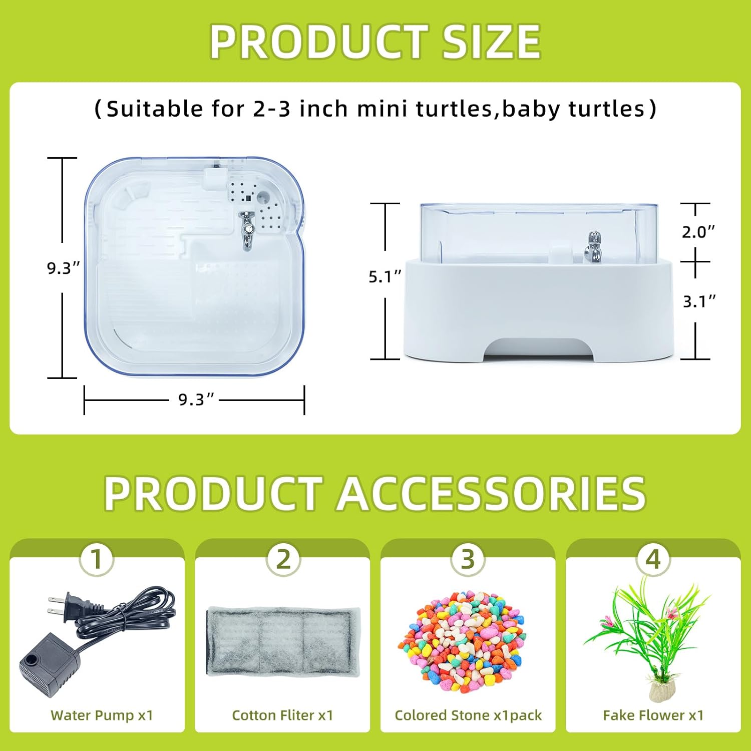Terrarium Turtle Tank Kit with Basking Platform, Filter, and Water Pump K3627
