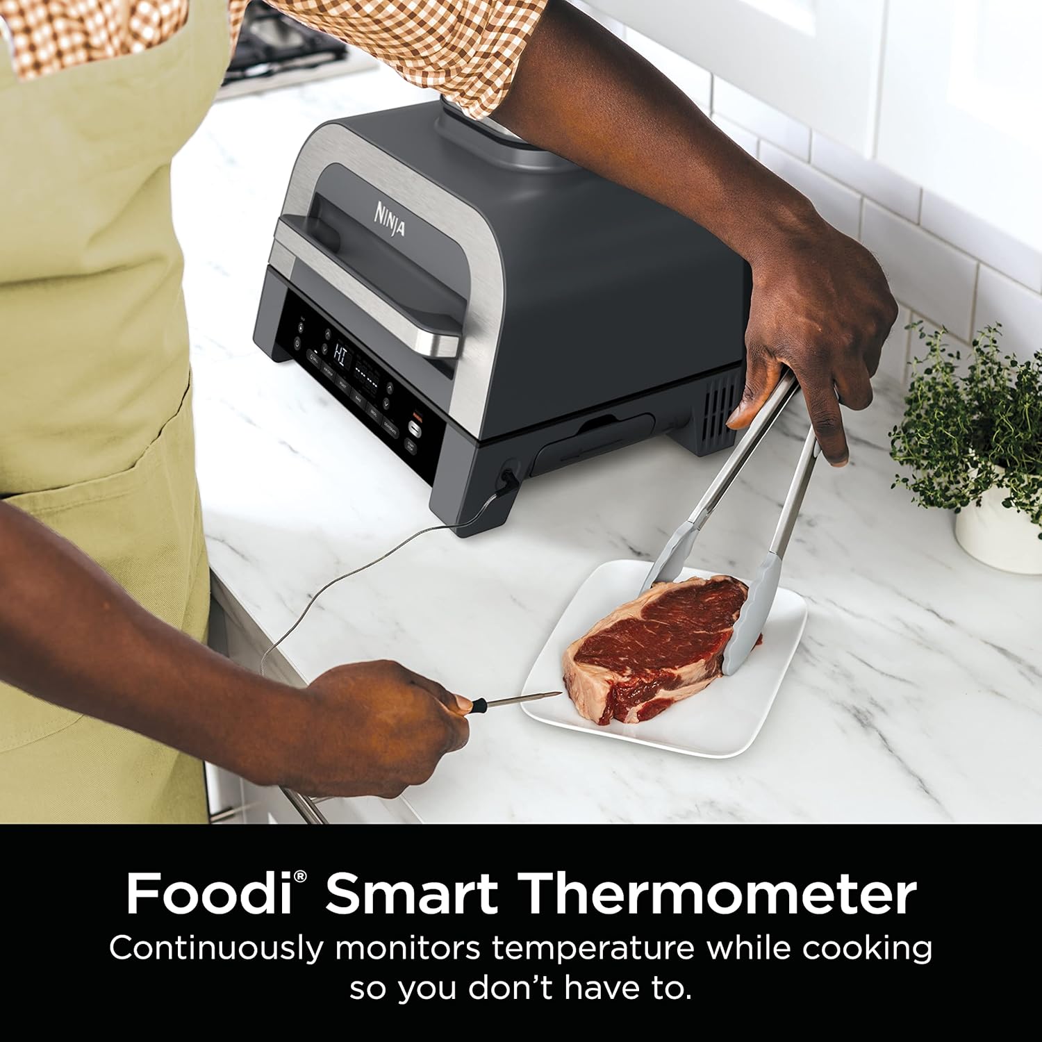 Ninja DG551 Foodi Smart XL 6-in-1 Indoor Grill with Air Fry, Black/Silver D989