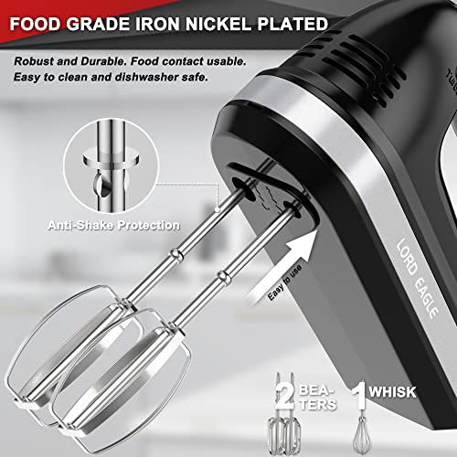Lord Eagle Electric Hand Mixer 300W 5-Speed with Storage Case, White L72252