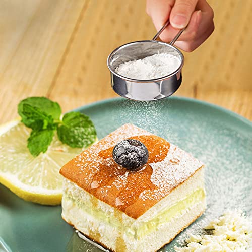 Stainless Steel Flour Sifter with Handle, Fine Mesh for Baking N44955