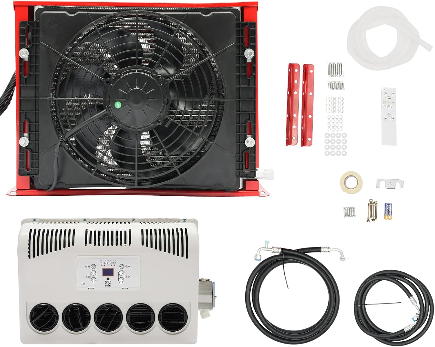 11000BTU Mini Split RV Truck Cab Air Conditioner, 12V Electric Air Conditioners Cooling Rapidly AC Unit Fit Semi Truck Caravan, Rvs, Trucks, Construction Vehicles, Excavators, Harvesters (600, Watts)