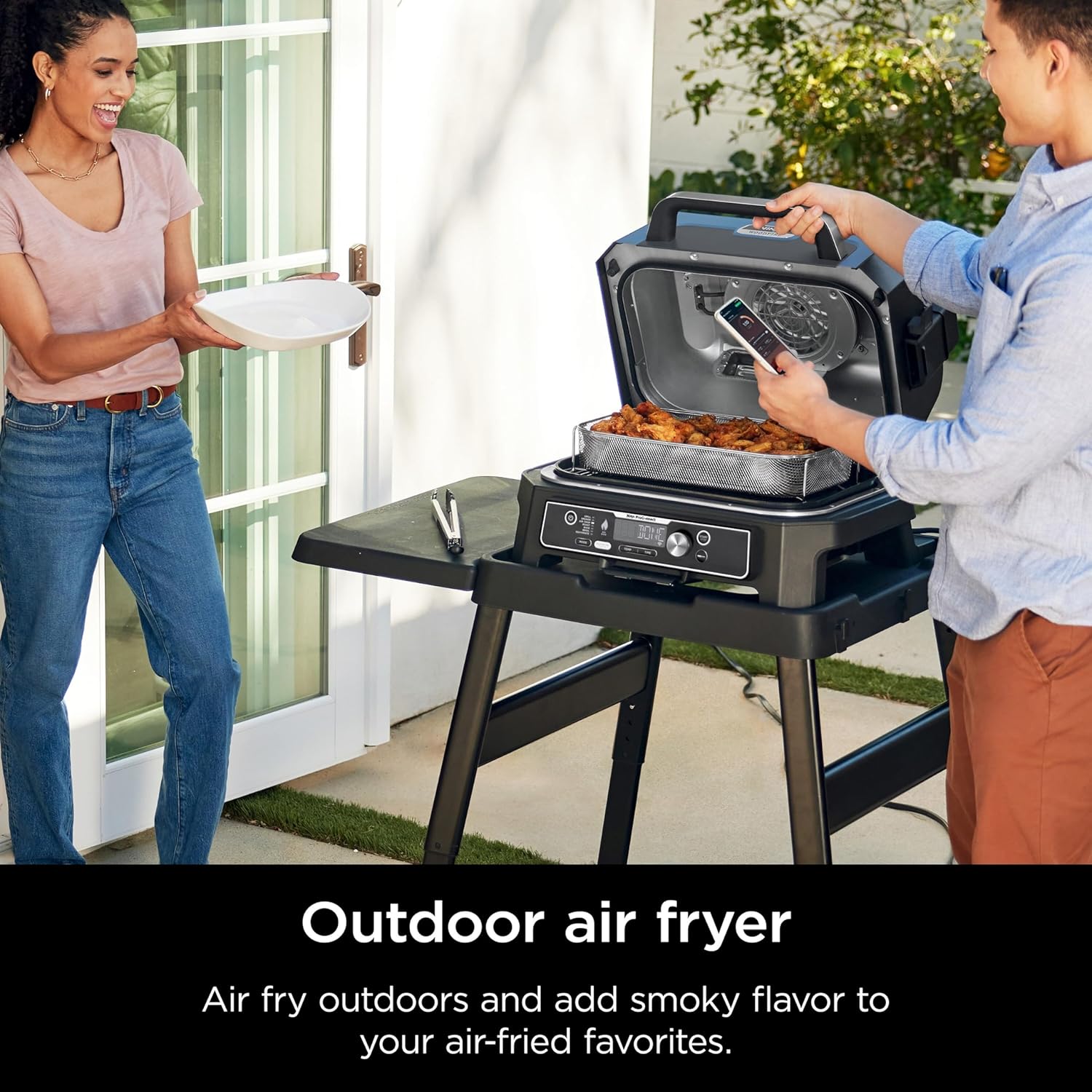 Ninja OG951 Woodfire Pro Connect Premium XL Outdoor Grill & Smoker, Black (Renewed) L81118