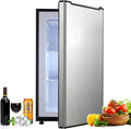 3.2 Cu. Ft. Compact Upright Freezer with 2 Shelves and 3 Level Adjustable Thermostat, Ideal for Office, Bar, Kitchen and Dorm, Silver