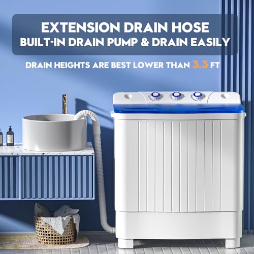 VCJ Portable Twin Tub Washing Machine with Spinner for Apartments, RVs and Dorms Q628