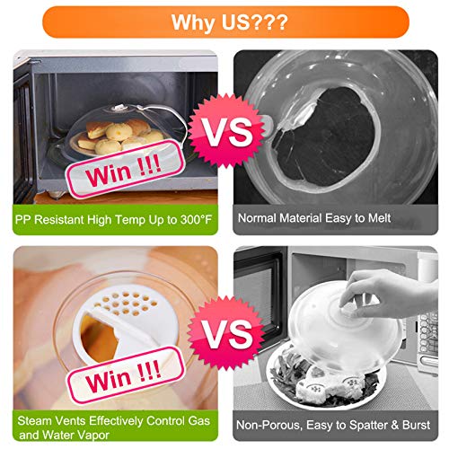 2 Pack Microwave Splatter Cover with Adjustable Steam Vents, Dishwasher Safe R4463