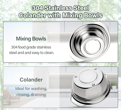 POJORY Stainless Steel Colander with Easy Grip F3821