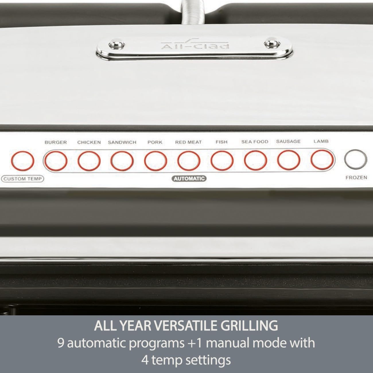 All-Clad AutoSense Stainless Steel Indoor Grill & Panini Press XL U3934
