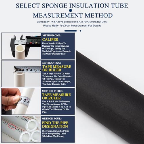 Flexible Pipe Insulation Foam Tube for AC Unit, 5.9ft Length J762763