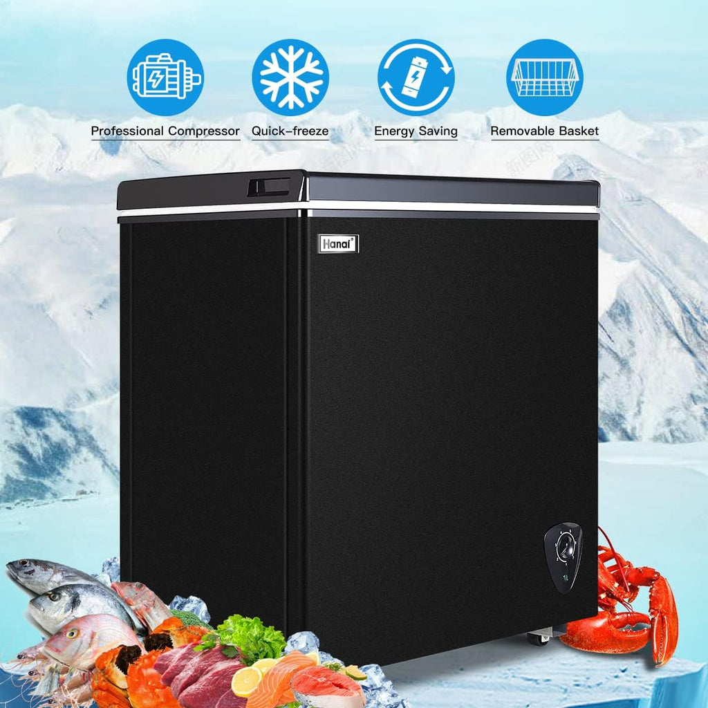 WANAI 5.0 Cu Ft Chest Freezer with Removable Basket T5224