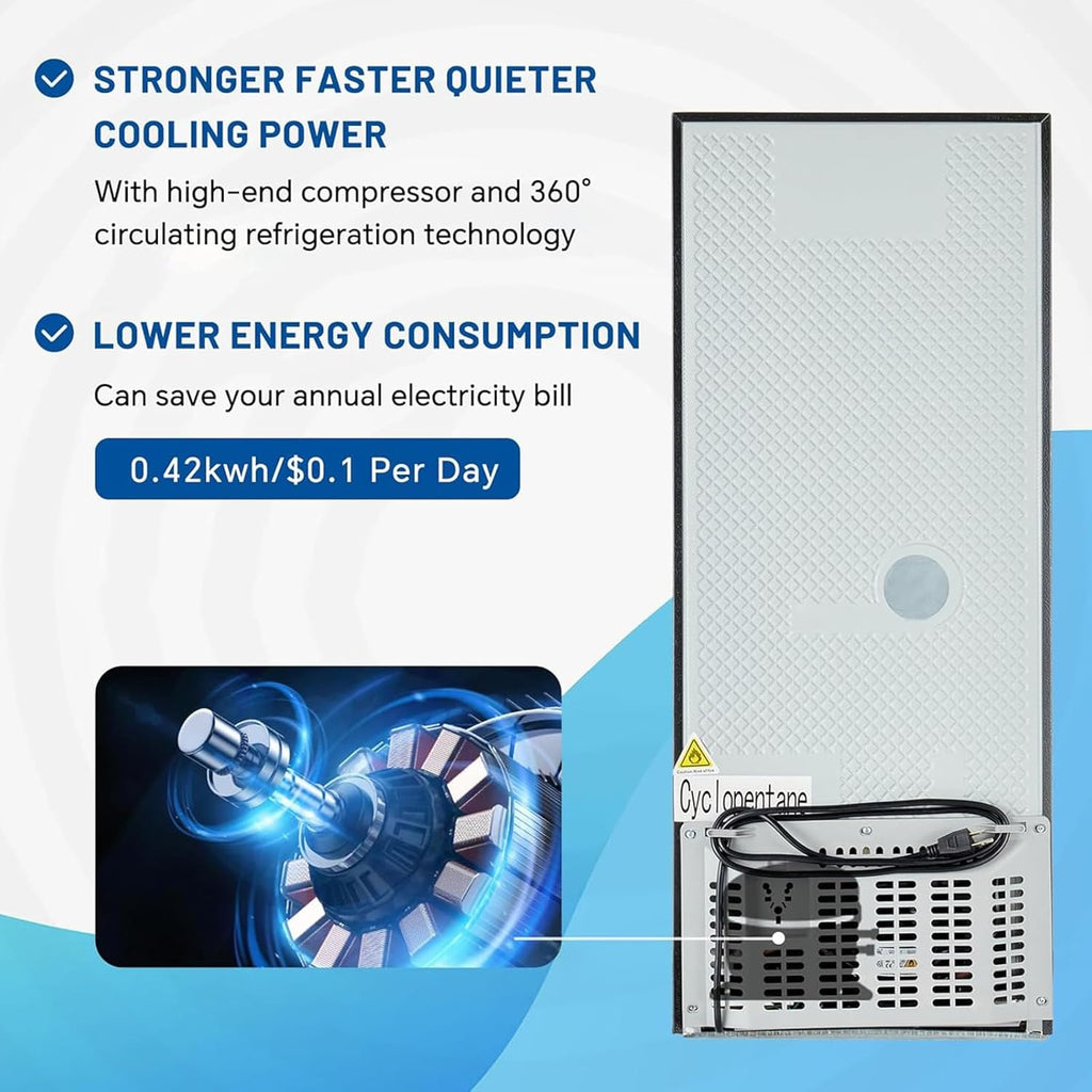 Compact Mini Fridge with Freezer 4.0 Cu.Ft Dual Zone for Bedroom and Office L6196