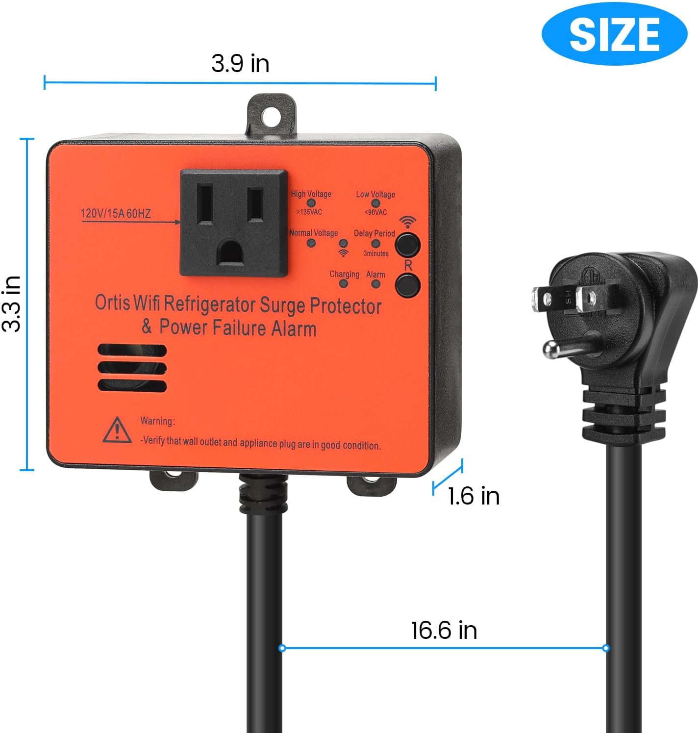 Wi-Fi Smart Power Failure Alarm Surge Protector for Refrigerator B64689