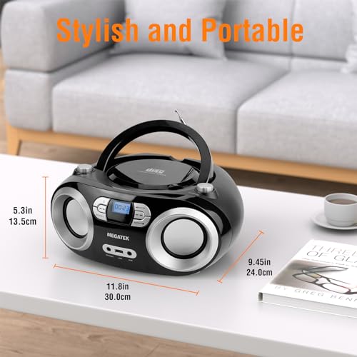 Megatek CB-M25BT Portable CD Player Boombox with Bluetooth and FM Radio Y658263