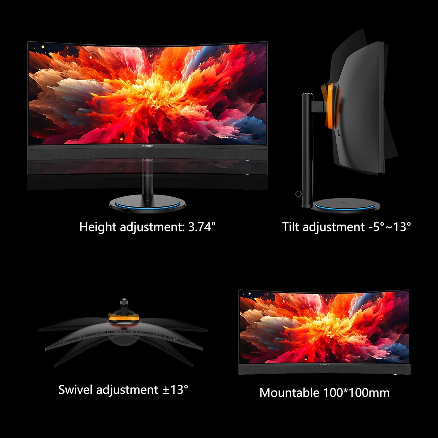 INNOCN 34" USB-C Curved Ultrawide Gaming Monitor 3440x1440p 165Hz Y43259