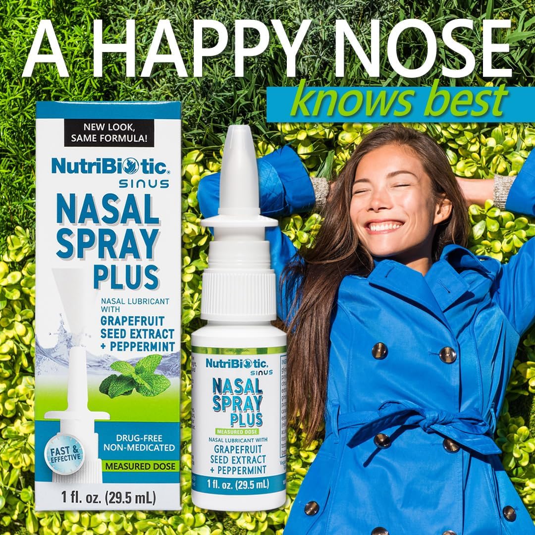NutriBiotic Nasal Spray Plus 1 FL OZ Nasal Lubricant with Grapefruit Seed Extract F46683