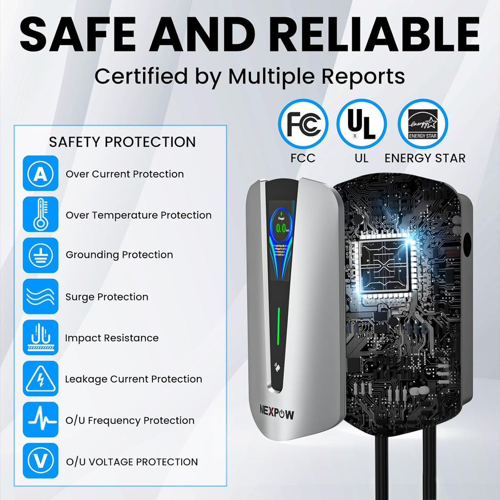 NEXPOW Level 2 EV Charger 48A with 25FT Cable, J1772, NEMA 14-50 Plug G727280